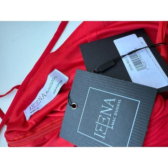 Spaghetti strap chiffon baby doll dress with a v-neckline, crisscross back, and - Picture 9 of 10